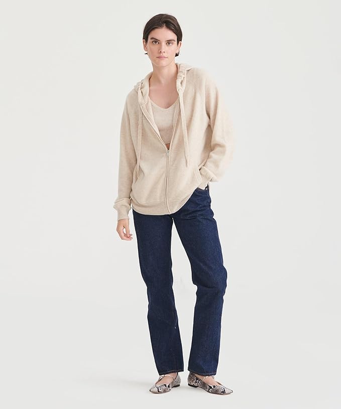 Signature Cashmere Zip Up Hoodie Sweater