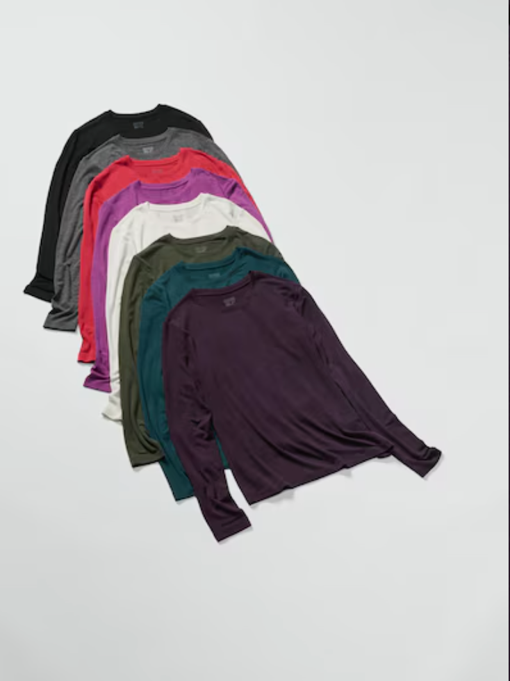 HEATTECH Extra Warm Cashmere Blend Crew Neck T-Shirt (Long Sleeve)
