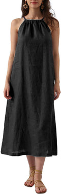 Linen midi dress